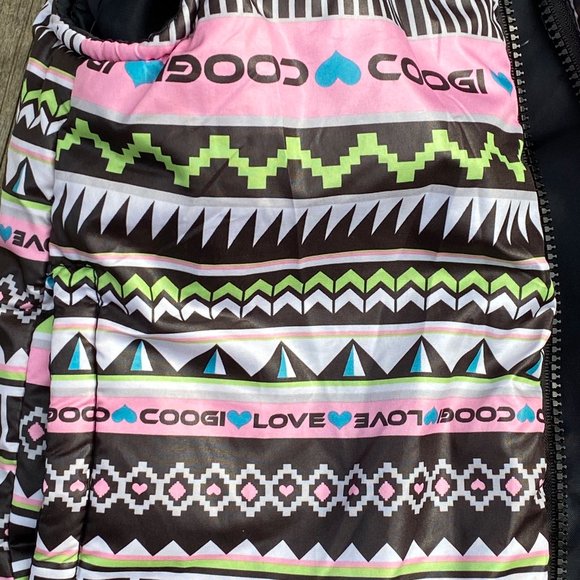 Coogi Puffy Vest Toddler 24m Full Zip Black Pink Kids Girls Snow Winter Vest - Picture 6 of 7